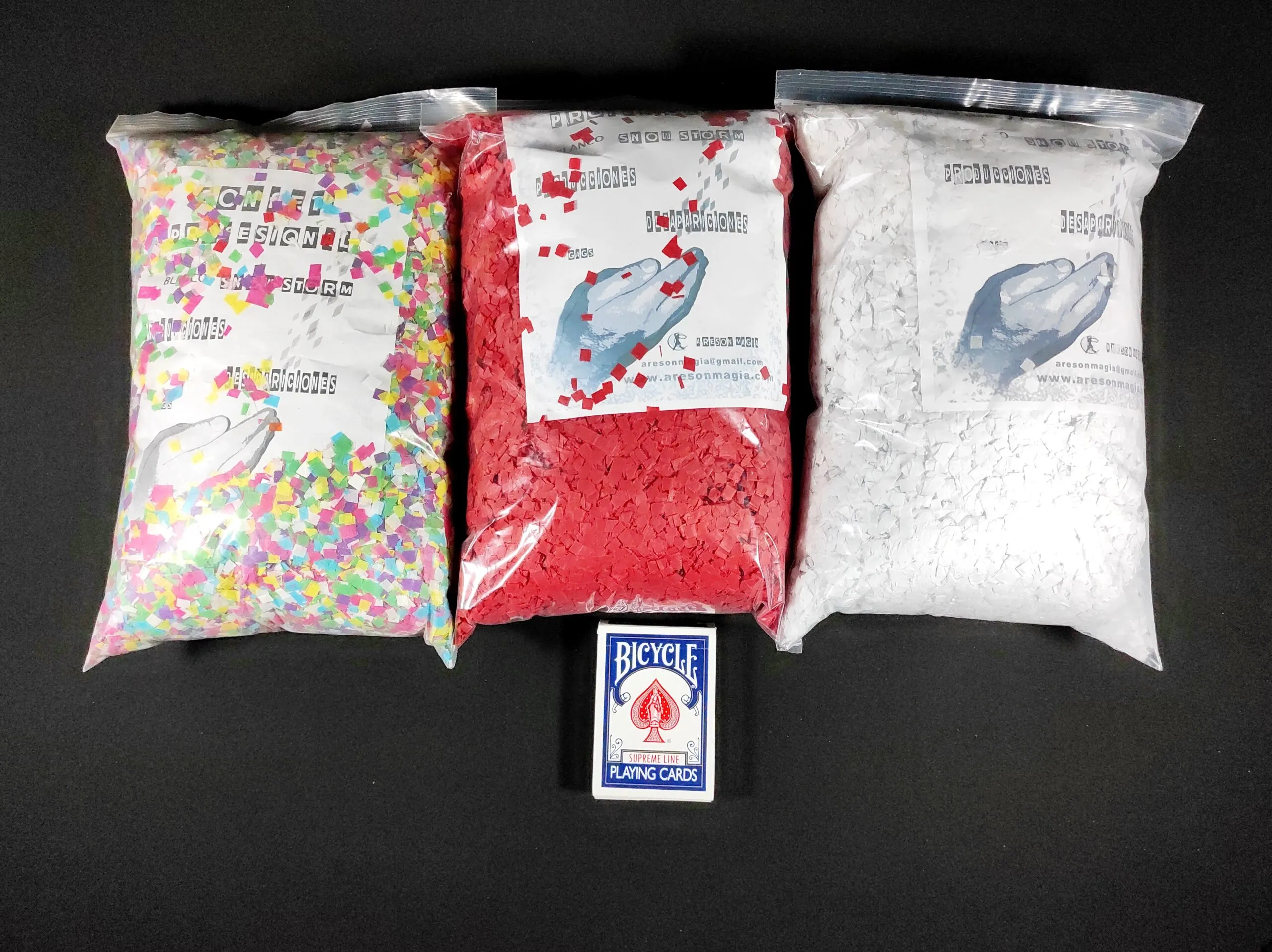 Tormenta de nieve: Confeti Areson (Blanco, Rojo o Multicolor)