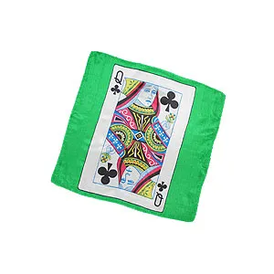 Carta al pañuelo 30 cm - Reina de trébol VDF (Solo pañuelo con carta)