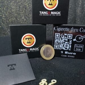 Cigarro a través de la moneda 2 caras 1 euro