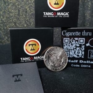 Cigarro a través de la moneda 1 cara medio dólar