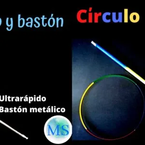 Círculo a cuadrado y bastón (Plateado o Multicolor) - Todo metálico