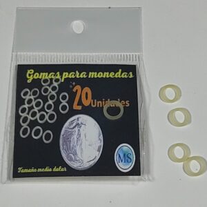 Recambio gomas elásticas para monedas. Tamaño medio dólar