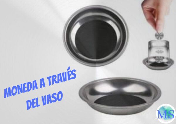 Moneda a través del vaso