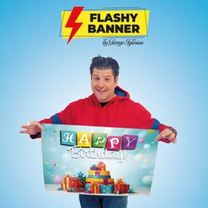 Flashy banner "Happy birthday", de George Iglesias y Twister Magic